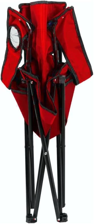 2pz Sedia Campeggio Portatile Pieghevole Telo Oxford Sacca con Maniglia H90cm Rosso - immagine 6