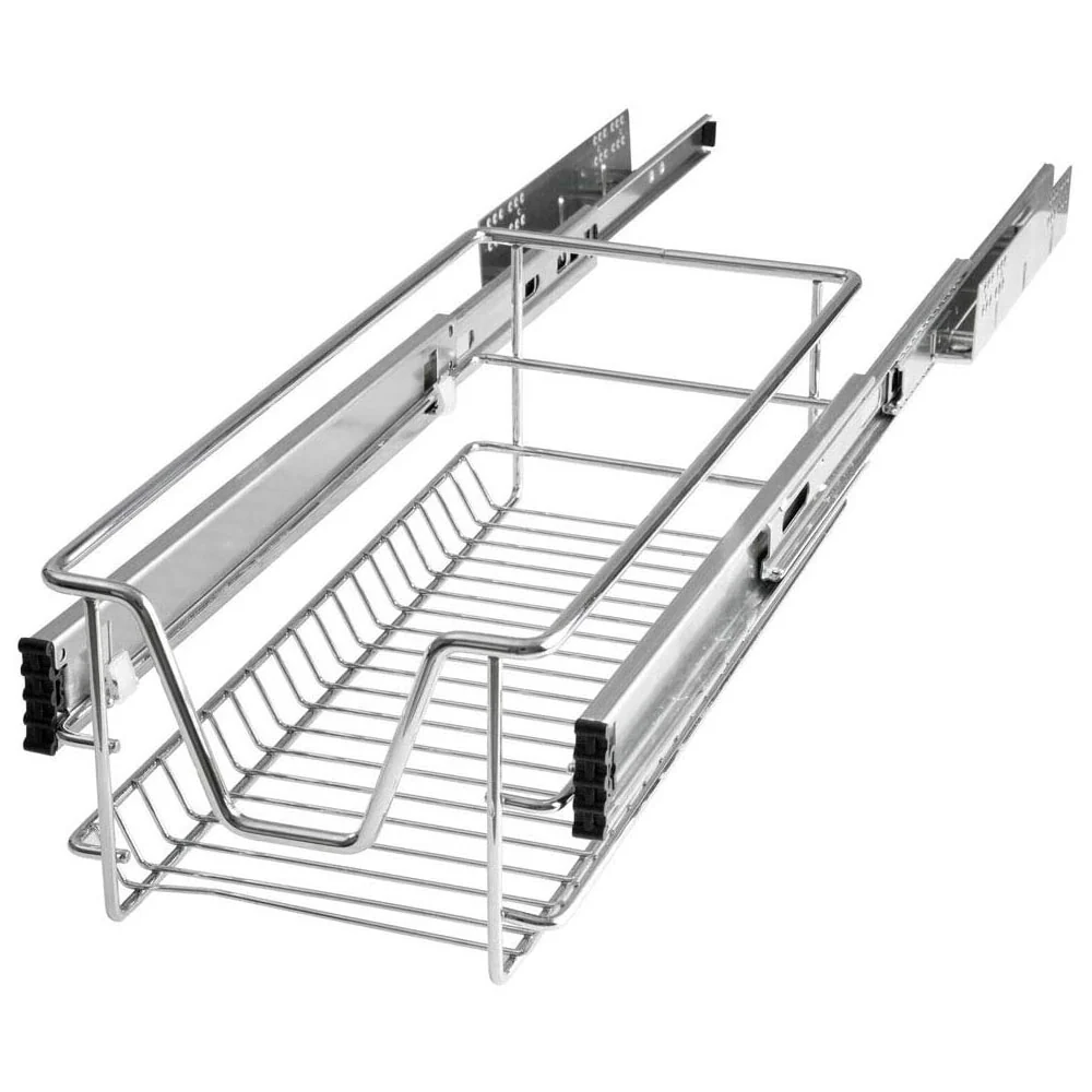 2pz Cassetto Telescopico Cucina 30cm Cestello Acciaio Estraibile Organizer Salvaspazio - immagine 5